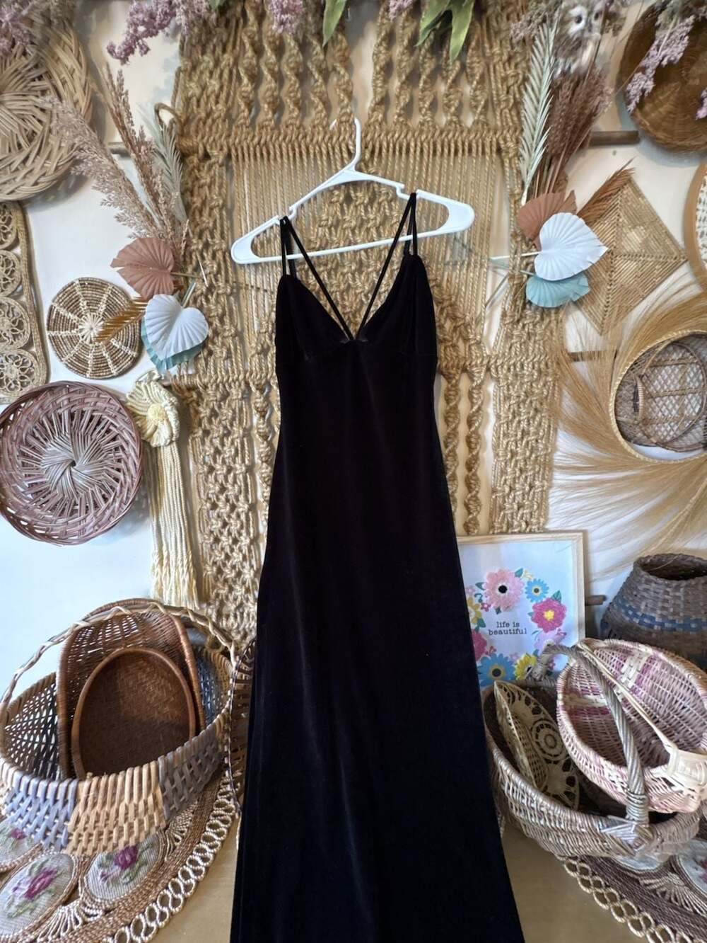 Cosmopolitan Dress the Population Black Velvet Maxi Dress